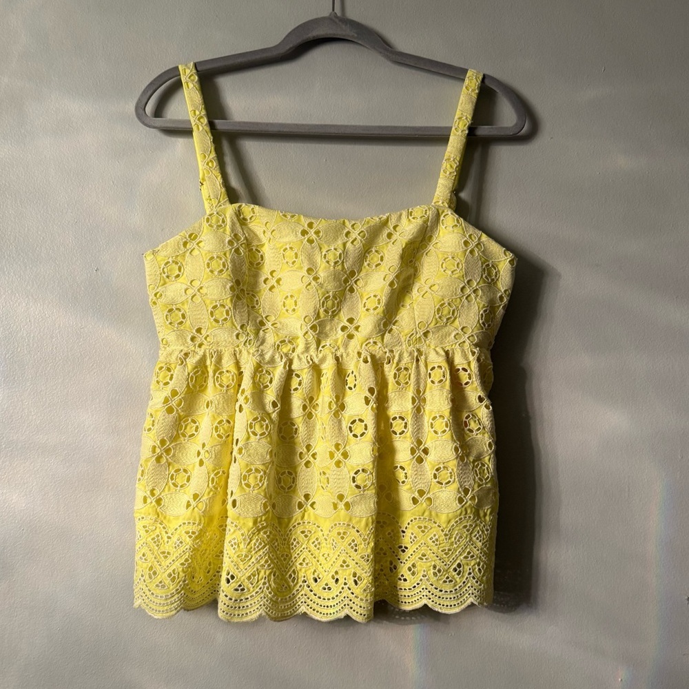Lilly Pulitzer Michela Babydoll Eyelet Cami in Bauble Yellow Shellegant